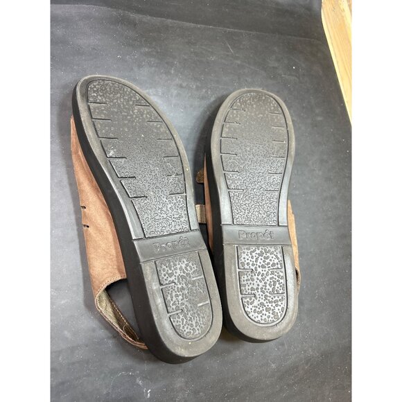 Propét Womens Brown Leather Adjustable Sandals Size 10 S (4A) Narrow Fit - Picture 7 of 8